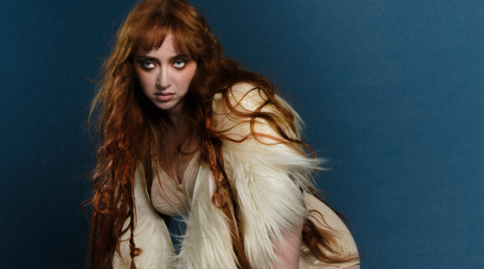 EMMMA in furry jacket and leotard 