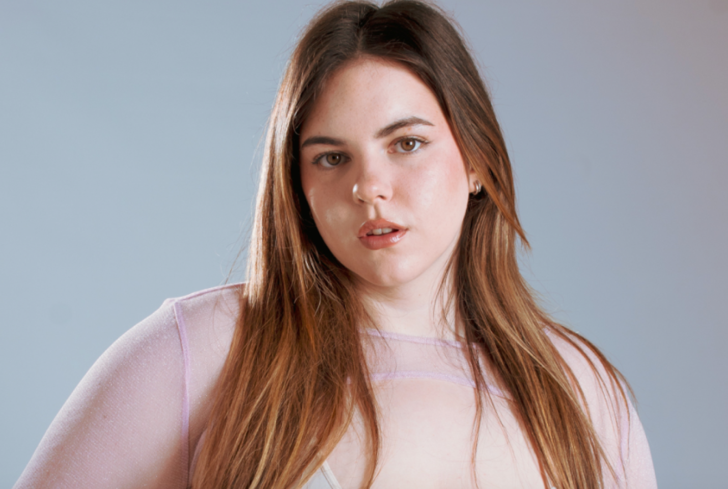 Neave Marr wearing a purple top and looking into the camera.