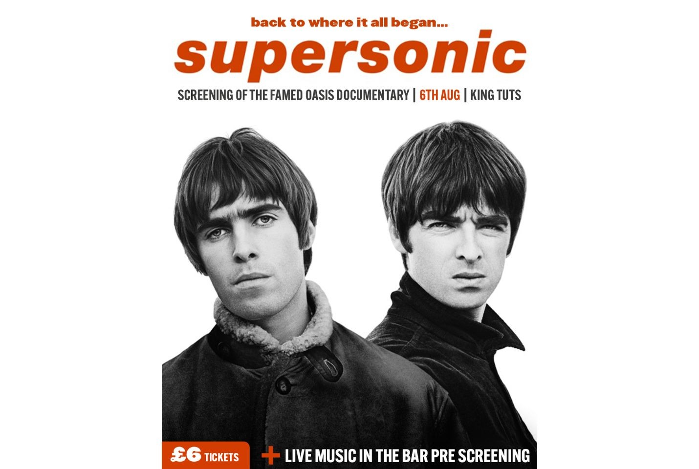Flyer for Supersonic Documentary Screening at King Tut's