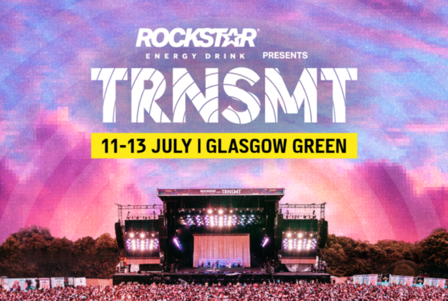 TRNSMT poster with the main stage on it and the heading