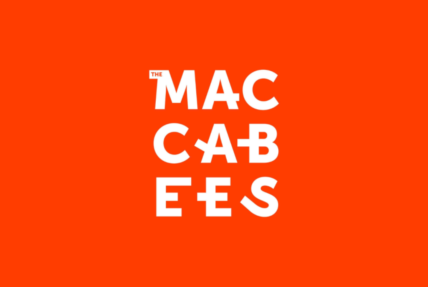 The Maccabeees logo on an orange background.